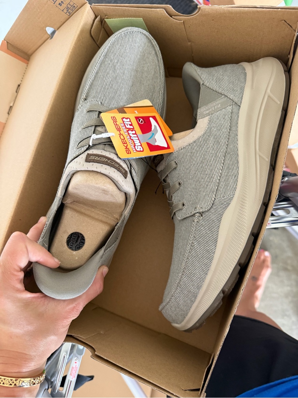 Skechers Men's Light Taupe Slip-On Casual Sneakers